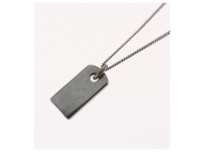 Collana Christian Dior metallo Argento Auth BA11485 - vista 11