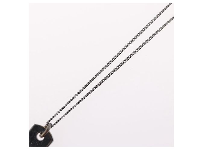 Collana Christian Dior metallo Argento Auth BA11485 - vista 12