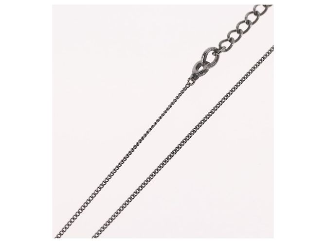 Collana Christian Dior metallo Argento Auth BA11485 - vista 15