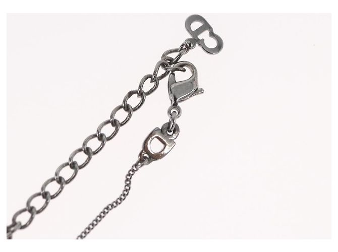 Collana Christian Dior metallo Argento Auth BA11485 - vista 17