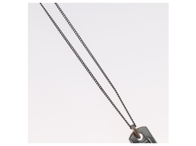 Collana Christian Dior metallo Argento Auth BA11485 - vista 4