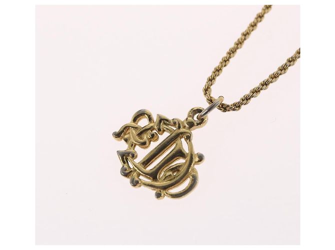 Collana Christian Dior metallo tono oro Auth BA11483 - vista 11
