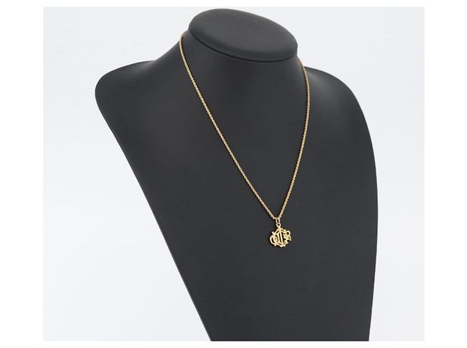 Collana Christian Dior metallo tono oro Auth BA11483 - vista 18