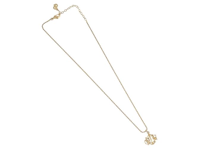Collana Christian Dior metallo tono oro Auth BA11483 - vista 2