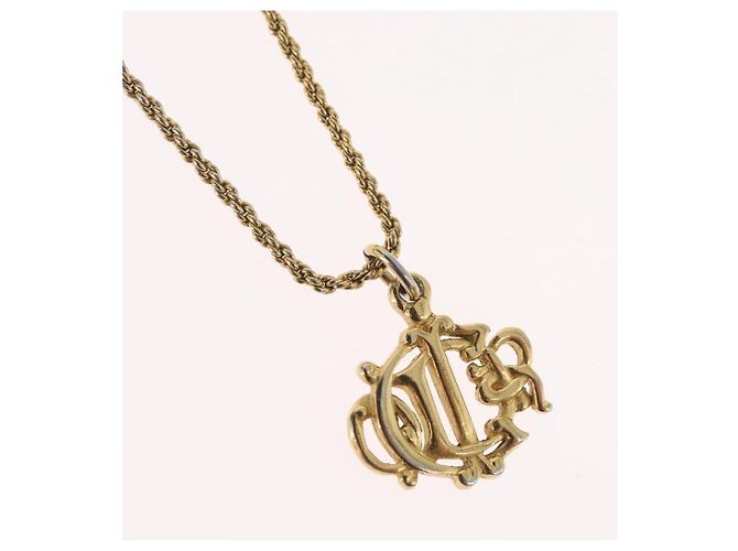 Collana Christian Dior metallo tono oro Auth BA11483 - vista 3