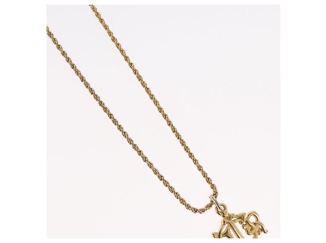 Collana Christian Dior metallo tono oro Auth BA11483 - vista 4