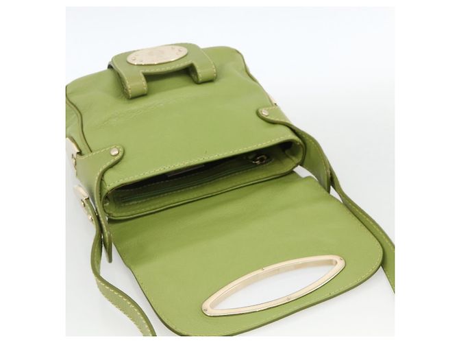 BALLY Borsa a Spalla in Pelle Verde Chiaro Auth BA11358A - vista 14