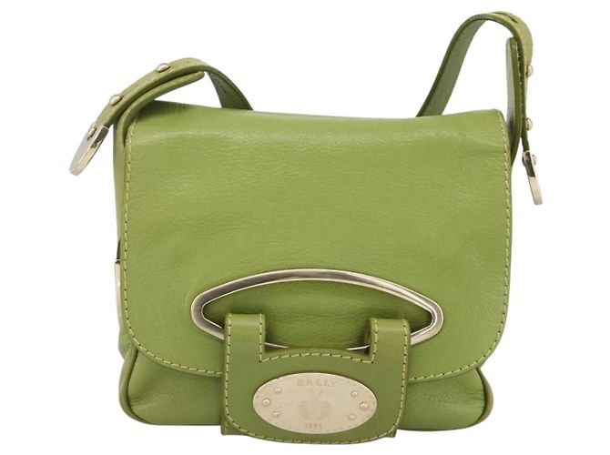 BALLY Borsa a Spalla in Pelle Verde Chiaro Auth BA11358A - vista 2
