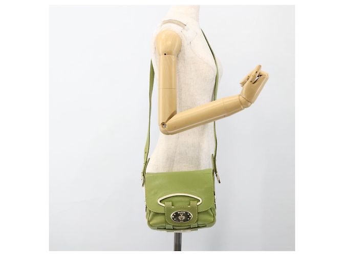 BALLY Borsa a Spalla in Pelle Verde Chiaro Auth BA11358A - vista 22