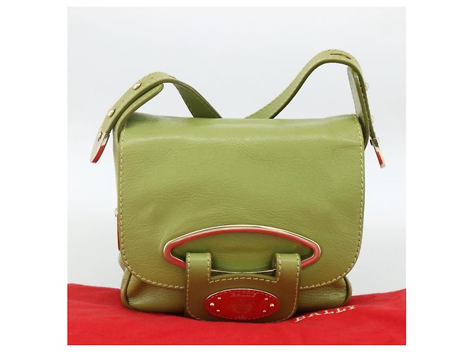 BALLY Borsa a Spalla in Pelle Verde Chiaro Auth BA11358A - vista 23
