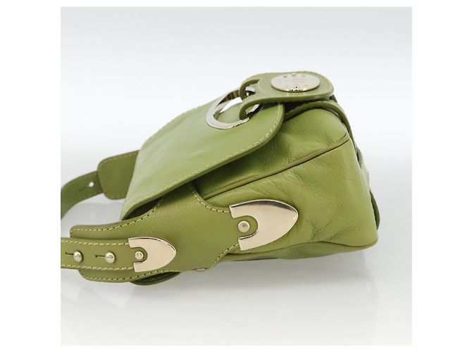 BALLY Borsa a Spalla in Pelle Verde Chiaro Auth BA11358A - vista 4
