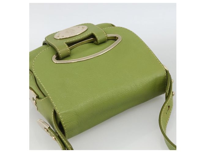 BALLY Borsa a Spalla in Pelle Verde Chiaro Auth BA11358A - vista 6