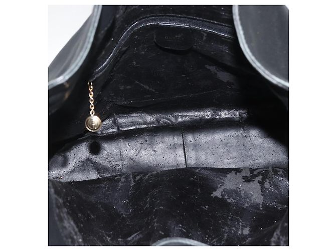 Borsa a Spalla in Pelle Gucci Bamboo 2way Nera Oro 001 1577 Auth BA11229 Nero D'oro - vista 17