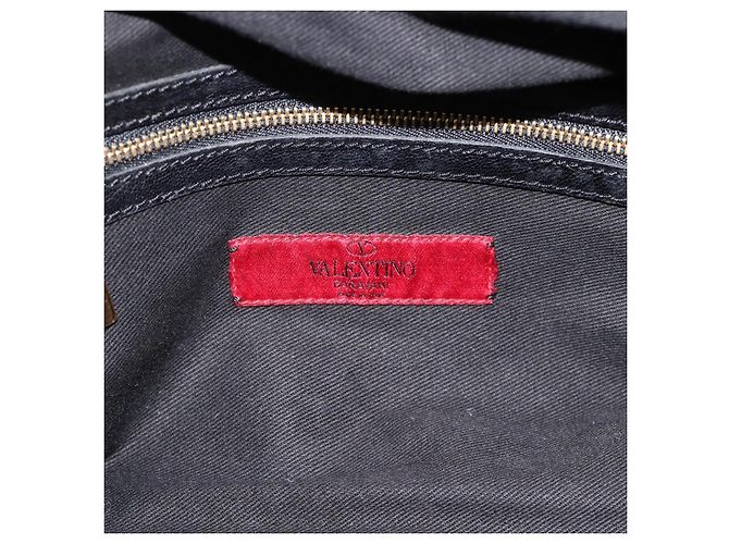 Borsa Tote in Pelle Valentino Nera Oro Auth BA11469 Nero D'oro - vista 11