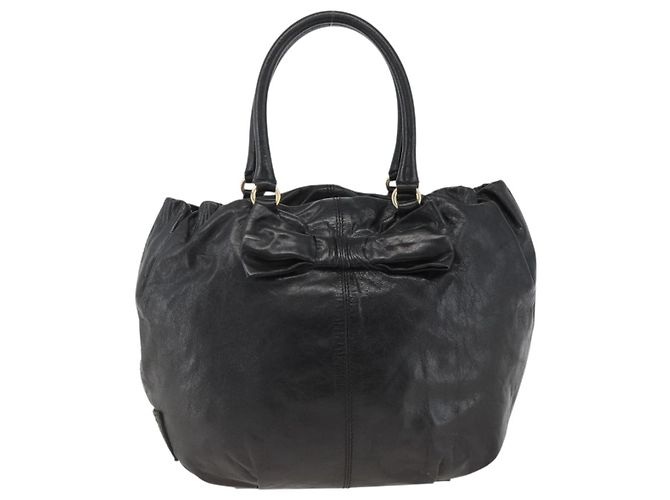 Borsa Tote in Pelle Valentino Nera Oro Auth BA11469 Nero D'oro - vista 13