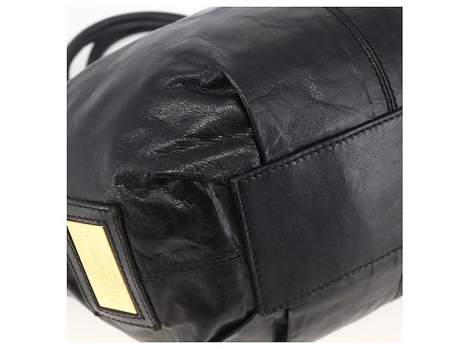 Borsa Tote in Pelle Valentino Nera Oro Auth BA11469 Nero D'oro - vista 14