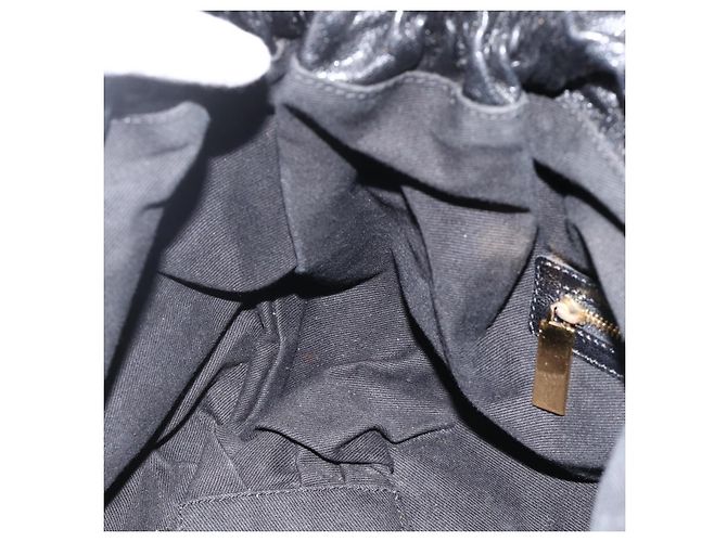 Borsa Tote in Pelle Valentino Nera Oro Auth BA11469 Nero D'oro - vista 18