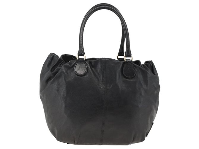 Borsa Tote in Pelle Valentino Nera Oro Auth BA11469 Nero D'oro - vista 2