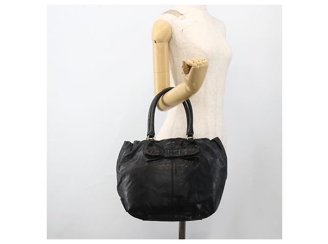 Borsa Tote in Pelle Valentino Nera Oro Auth BA11469 Nero D'oro - vista 21
