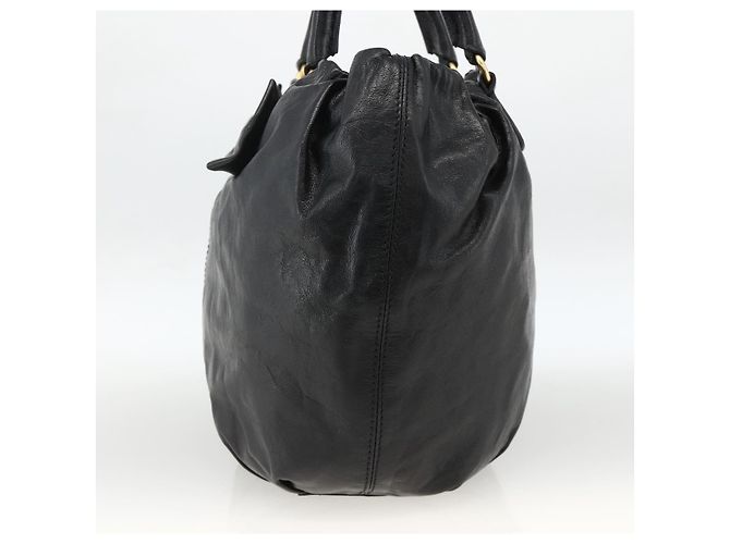 Borsa Tote in Pelle Valentino Nera Oro Auth BA11469 Nero D'oro - vista 4