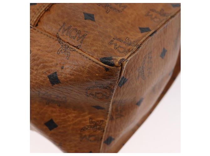 Borsa tote MCM Logogram Vicetos PVC Marrone Oro Auth BA10940 D'oro - vista 11