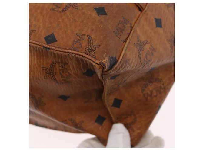 Borsa tote MCM Logogram Vicetos PVC Marrone Oro Auth BA10940 D'oro - vista 12