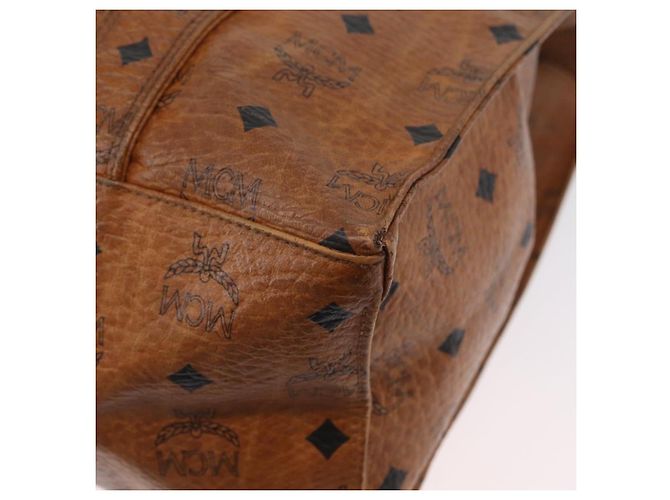 Borsa tote MCM Logogram Vicetos PVC Marrone Oro Auth BA10940 D'oro - vista 13