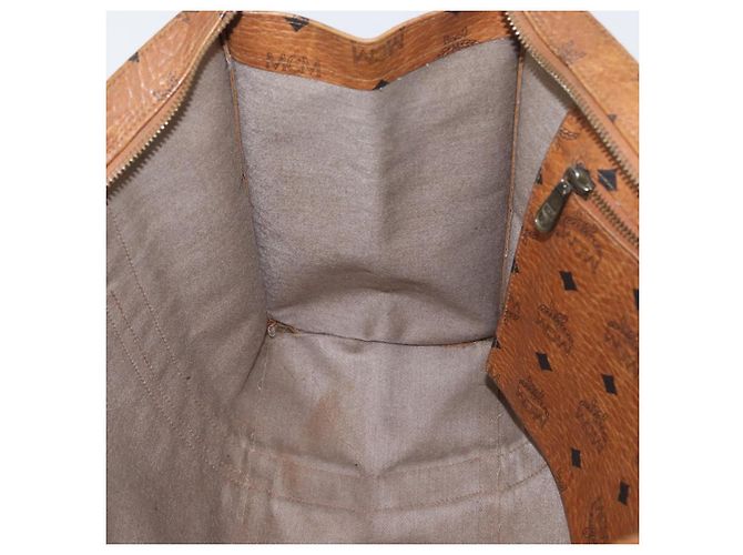 Borsa tote MCM Logogram Vicetos PVC Marrone Oro Auth BA10940 D'oro - vista 20