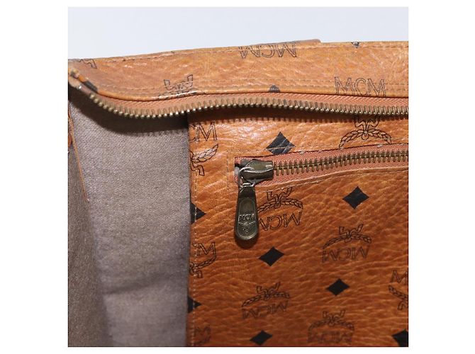 Borsa tote MCM Logogram Vicetos PVC Marrone Oro Auth BA10940 D'oro - vista 21