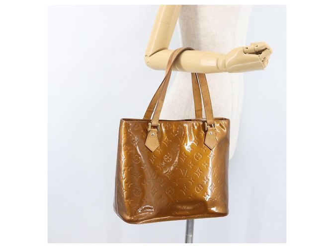 LOUIS VUITTON Borsa a Mano Houston Monogram Vernis Bronzo M91122 LV Auth ARZ080 - vista 24