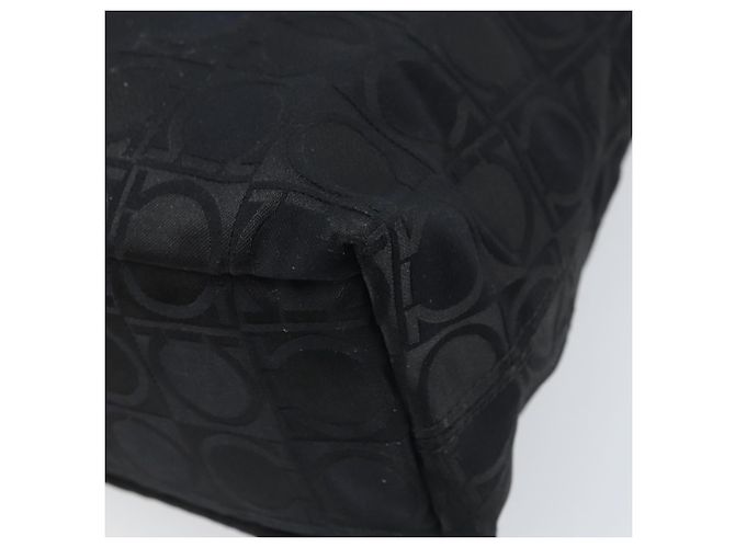 Bolsa Tote Gancini de Nylon Preta e Prata da Salvatore Ferragamo Auth BA11280 Preto - vista 12