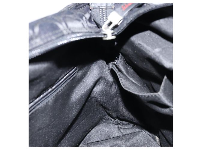 Bolsa Tote Gancini de Nylon Preta e Prata da Salvatore Ferragamo Auth BA11280 Preto - vista 18
