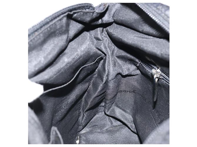 Bolsa Tote Gancini de Nylon Preta e Prata da Salvatore Ferragamo Auth BA11280 Preto - vista 19