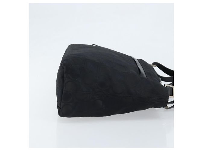 Bolsa Tote Gancini de Nylon Preta e Prata da Salvatore Ferragamo Auth BA11280 Preto - vista 4