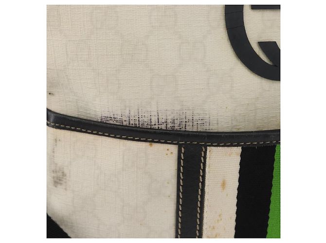 Gucci Borsa a Spalla GG Supreme PVC Bianca 181061 506631 Auth 174543 Bianco - vista 17