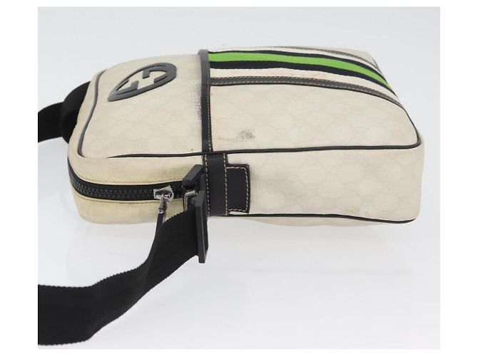 Gucci Borsa a Spalla GG Supreme PVC Bianca 181061 506631 Auth 174543 Bianco - vista 5