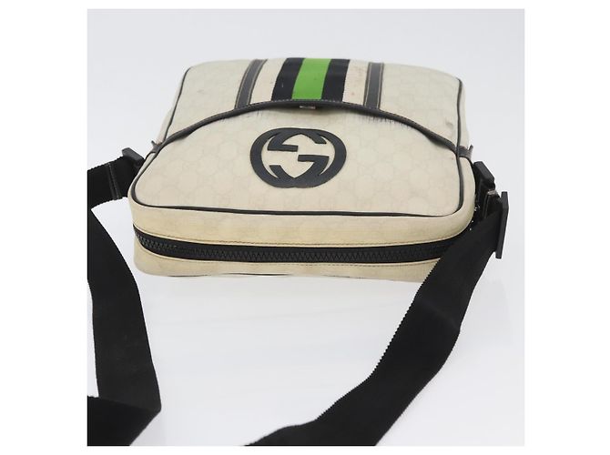 Gucci Borsa a Spalla GG Supreme PVC Bianca 181061 506631 Auth 174543 Bianco - vista 7