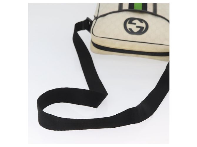 Gucci Borsa a Spalla GG Supreme PVC Bianca 181061 506631 Auth 174543 Bianco - vista 8