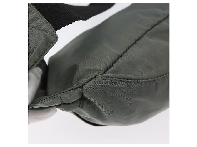 Borsa a corpo PRADA in nylon verde argento Auth ARZ294 - vista 16