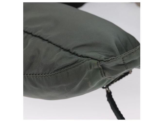 Borsa a corpo PRADA in nylon verde argento Auth ARZ294 - vista 17