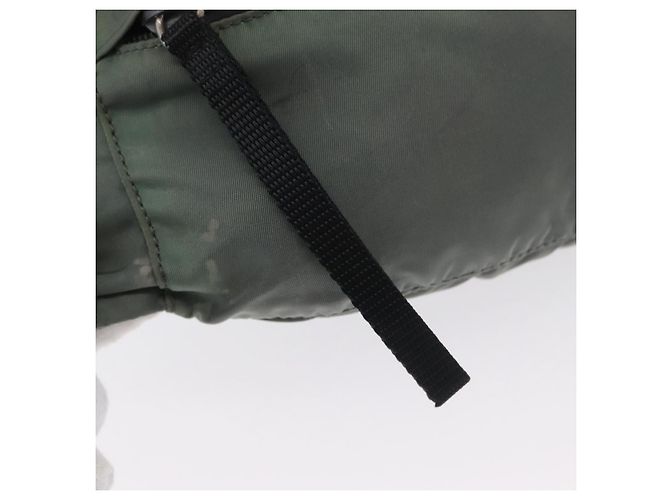 Borsa a corpo PRADA in nylon verde argento Auth ARZ294 - vista 19