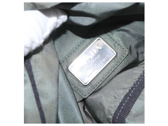 Borsa a corpo PRADA in nylon verde argento Auth ARZ294 - vista 20