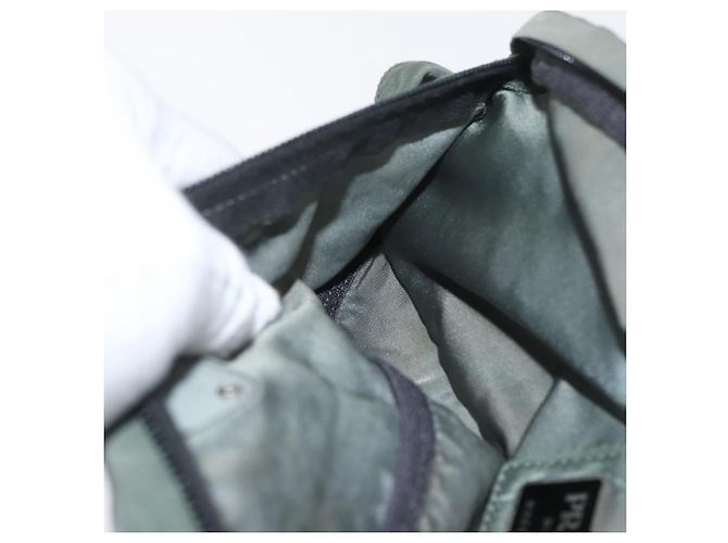 Borsa a corpo PRADA in nylon verde argento Auth ARZ294 - vista 22