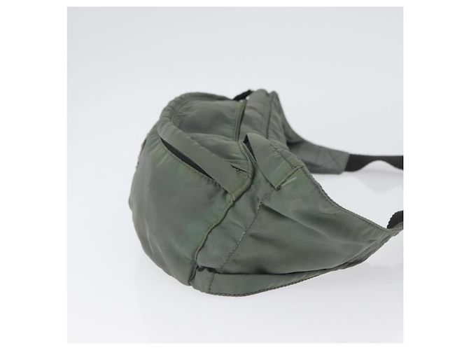 Borsa a corpo PRADA in nylon verde argento Auth ARZ294 - vista 3