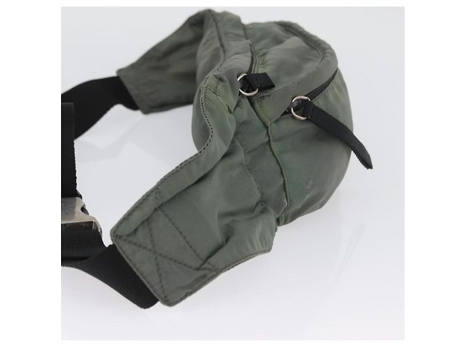 Borsa a corpo PRADA in nylon verde argento Auth ARZ294 - vista 4