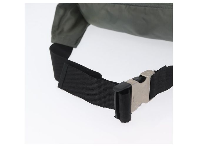 Borsa a corpo PRADA in nylon verde argento Auth ARZ294 - vista 7
