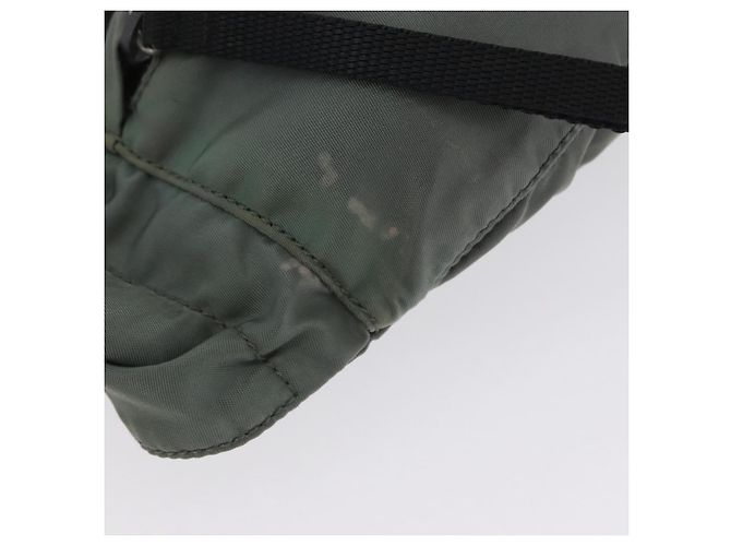 Borsa a corpo PRADA in nylon verde argento Auth ARZ294 - vista 8