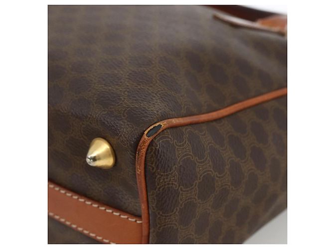 Céline Borsa a mano in tela Macadam CELINE in pelle PVC marrone oro Auth BSZ166 D'oro - vista 10