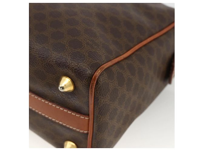 Céline Borsa a mano in tela Macadam CELINE in pelle PVC marrone oro Auth BSZ166 D'oro - vista 12