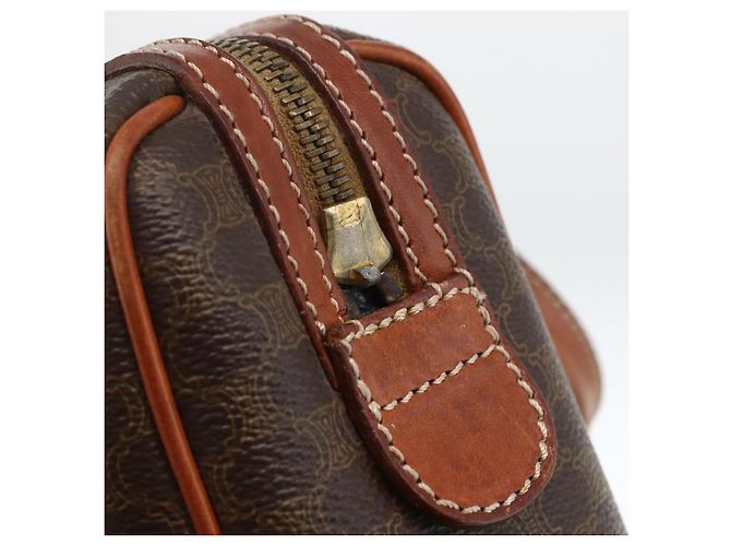 Céline Borsa a mano in tela Macadam CELINE in pelle PVC marrone oro Auth BSZ166 D'oro - vista 14